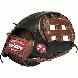 BKF-1175H Fastpitch Buckaroo Softball Glove 11.75 inch (Right Hand Throw) : Nokona Black Buckaro